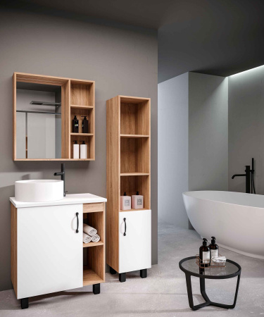 Столешница для ванной под раковину Grossman МДФ ФЛАЙ-70 см белая